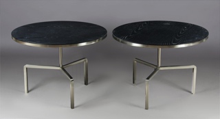 Lote 249: PAR DE 'BLACK COFFEE TABLES' DE DISEÑO ITALIANAS.  PAR DE 'BLACK COFFEE TABLES' DE DISEÑO ITALIANAS. 