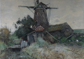 Lote 154: VAN DRIESTEN, Jan Arend 'GRANJA CON MOLINO'