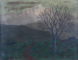 Lote 100: BUTLER, Fray Guillermo 'PAISAJE SERRANO CON ARBOL' 