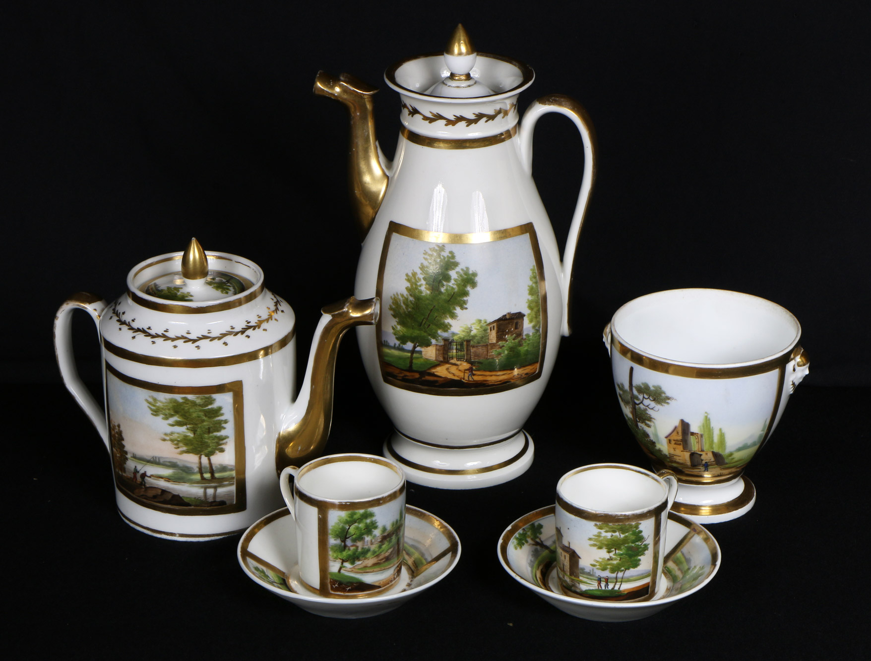  JUEGO DE PORCELANA VIEUX PARIS PARA CAFE.