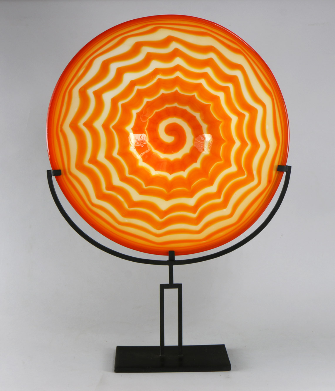  GRAN PLATO CIRCULAR DE VIDRIO ARTISTICO.