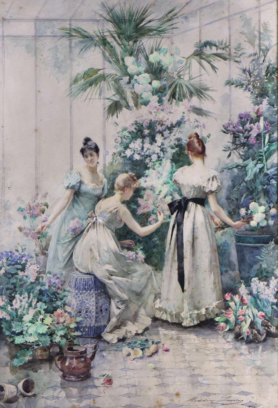LEMAIRE, Madeleine Jeanne 'MUJERES EN EL INVERNADERO' 
