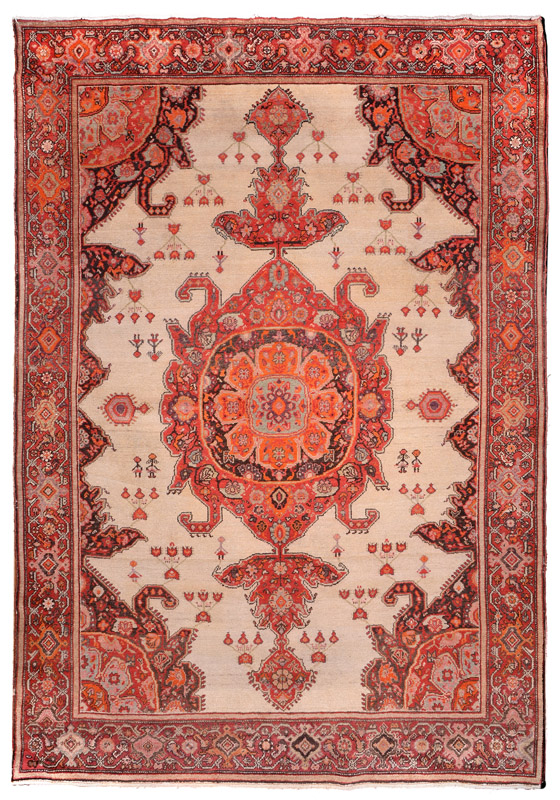  FINA ALFOMBRA PERSA MALAYIR DE LANA TEJIDA A MANO. 