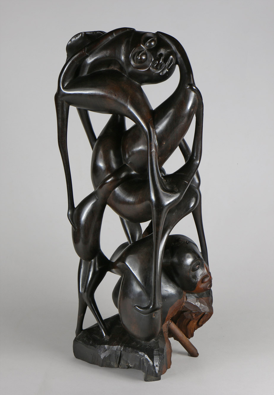 ESCULTURA AFRICANA DE LA TRIBU MAKONDE EN EBANO TALLADO. ESCULTURA AFRICANA DE LA TRIBU MAKONDE EN EBANO TALLADO.