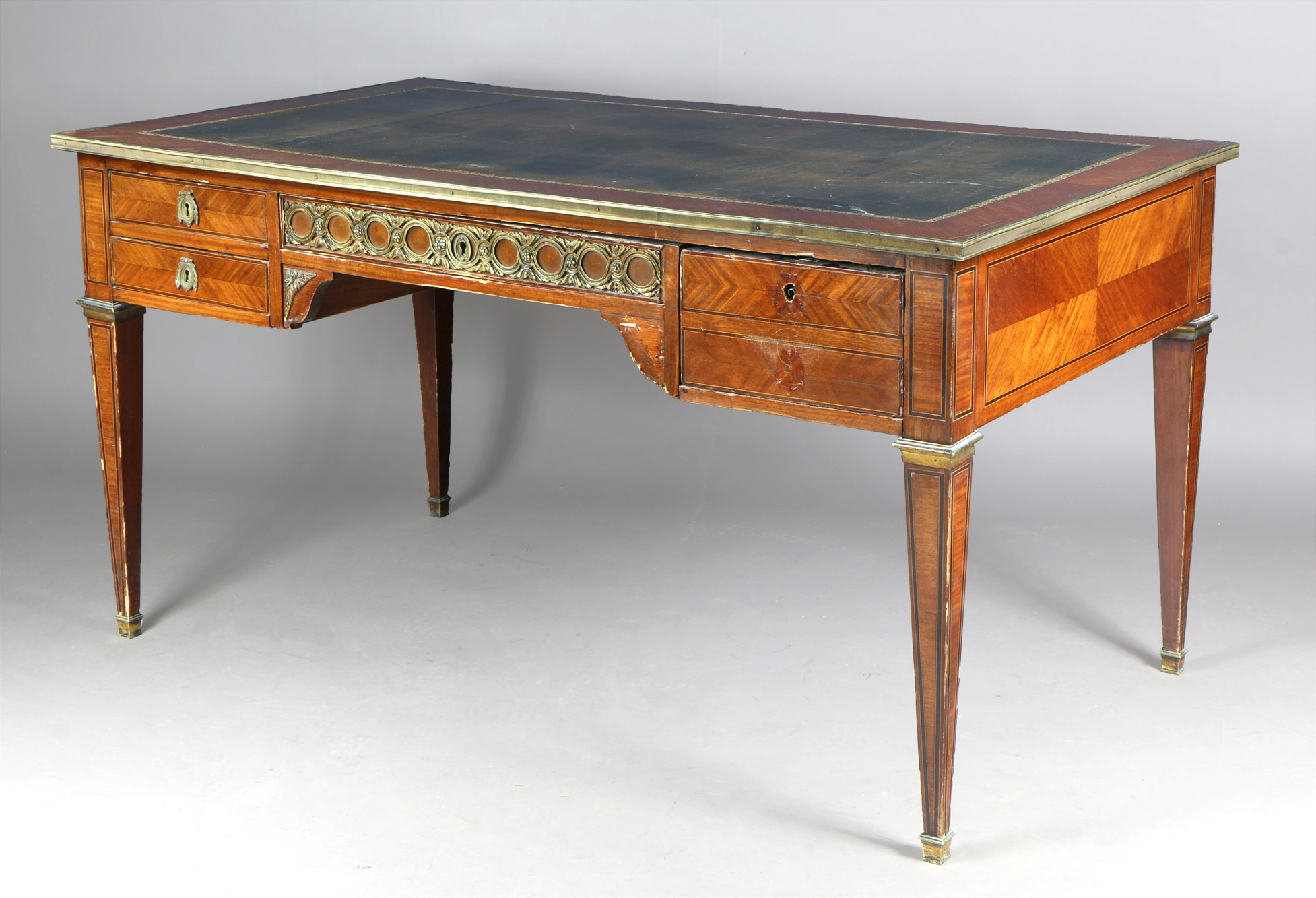  ESCRITORIO DE DOBLE FRENTE ESTILO FRANCES LUIS XVI.