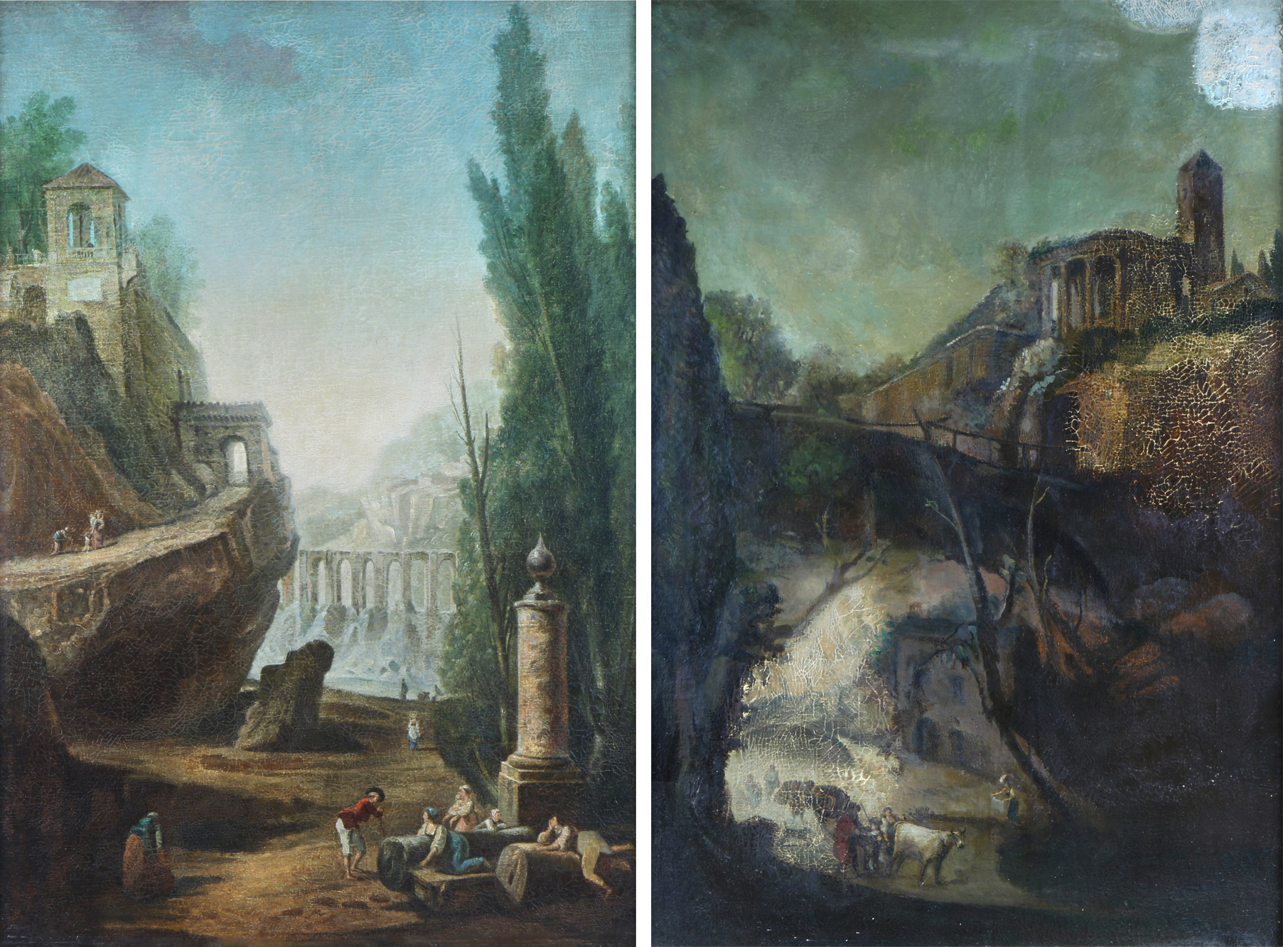 ANONIMO 'PAISAJES CON CONSTRUCCIONES Y PERSONAJES' 