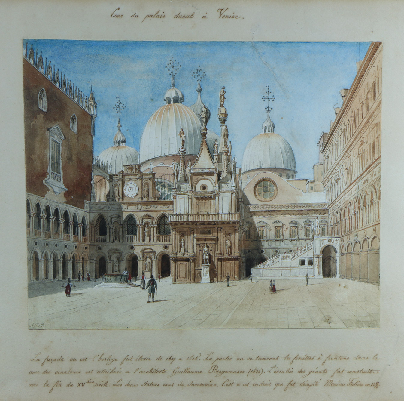PELLEGRINI, Charles Henri - Carlos Enrique 'COUR DU PALAIS DUCAL A VENISE' PELLEGRINI, Charles Henri - Carlos Enrique 'COUR DU PALAIS DUCAL A VENISE'