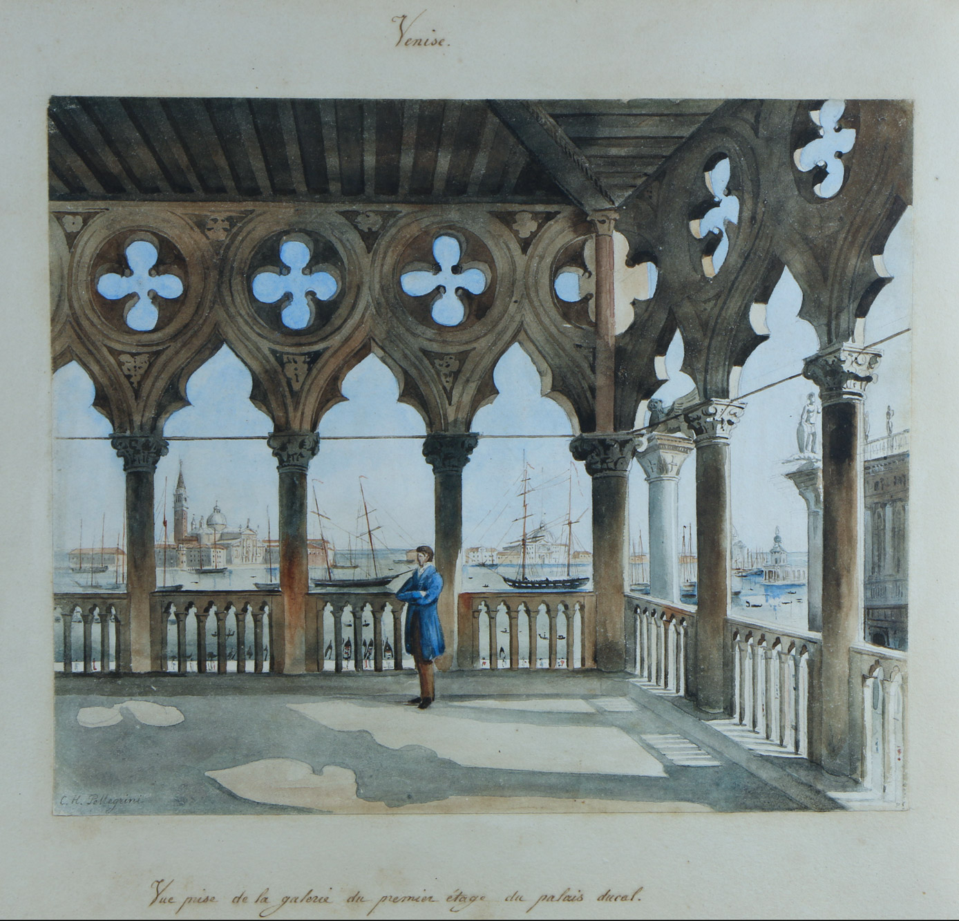 PELLEGRINI, Charles Henri - Carlos Enrique 'VUE MISE DE LA GALERIE DU PREMIER ETAGE DU PALAIS DUCAL' 