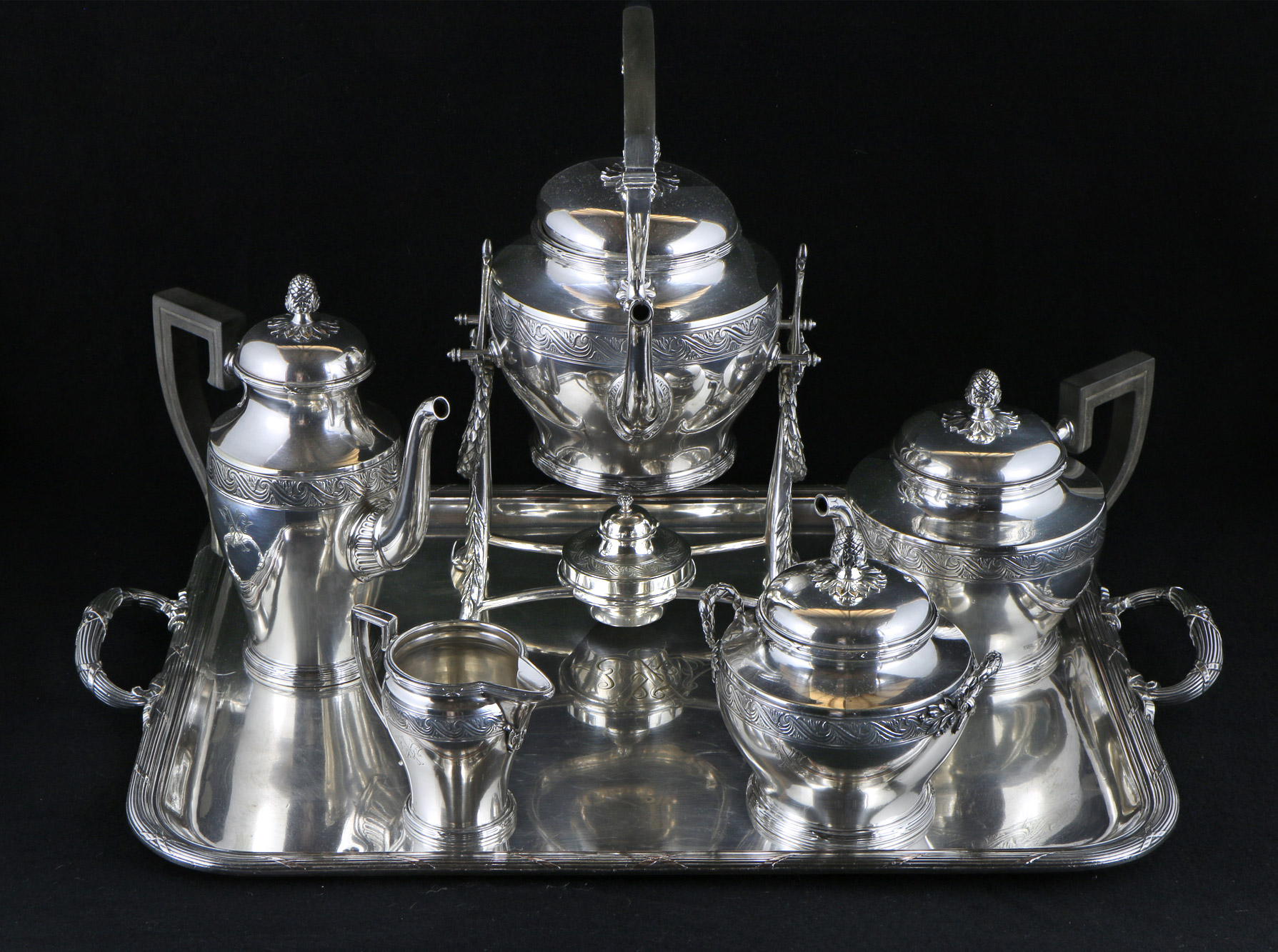  JUEGO DE METAL FRANCES CHRISTOFLE PLATEADO PARA TE Y CAFE. 