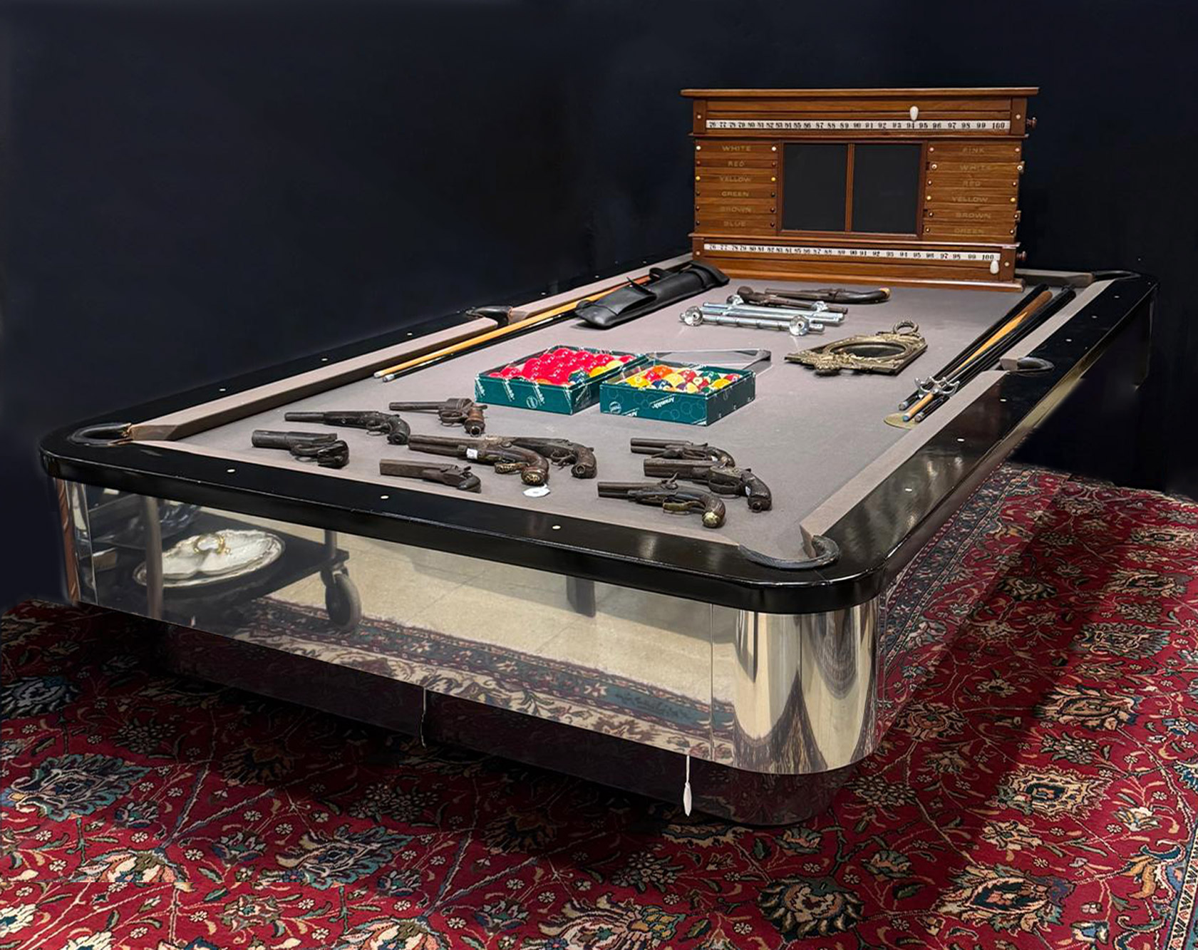 GRAN MESA AMERICANA ESTILO ART DECO PARA JUEGO DE POOL. GRAN MESA AMERICANA ESTILO ART DECO PARA JUEGO DE POOL.