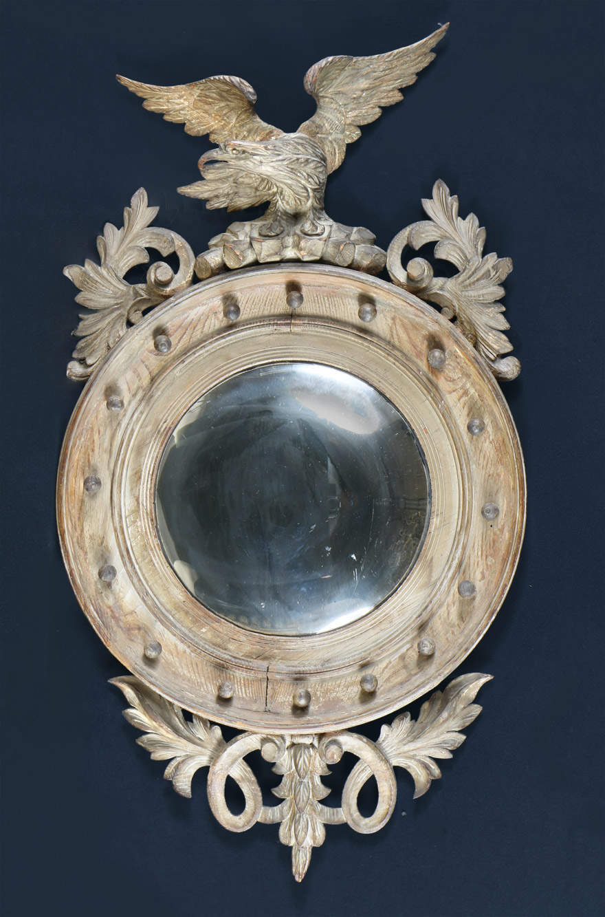  ANTIGUO ESPEJO INGLES REGENCY DE FORMA CIRCULAR. 