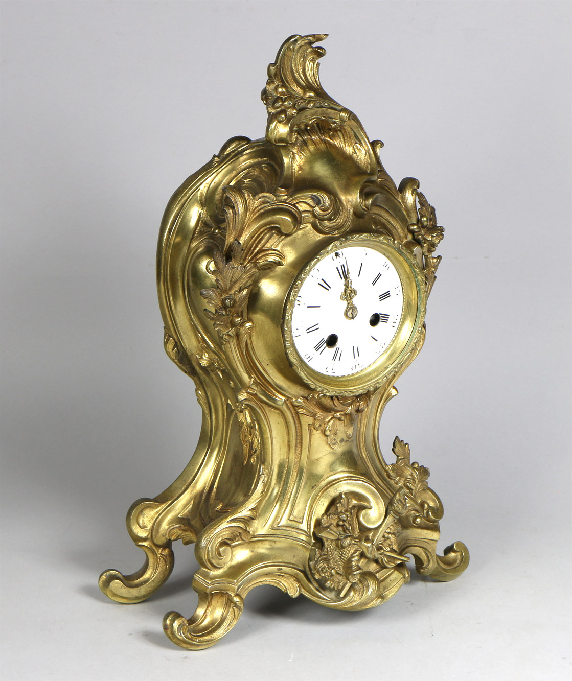  ANTIGUO RELOJ DE APOYO EN BRONCE FRANCES LUIS XV .