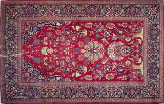 Lote 401: ALFOMBRA PERSA MAHAL DE LANA TEJIDA A MANO.  ALFOMBRA PERSA MAHAL DE LANA TEJIDA A MANO. 