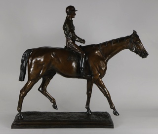Lote 432: BONHEUR, Isidore Jules 'RACE HORSE AND JOCKEY'