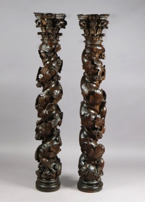 Lote 447: PAR DE ANTIGUAS COLUMNAS PORTUGUESAS SIGLO XIX.  PAR DE ANTIGUAS COLUMNAS PORTUGUESAS SIGLO XIX. 