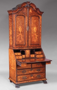 Lote 187: ANTIGUO SECRETAIRE INGLES CON ALZADA DESMONTABLE.  ANTIGUO SECRETAIRE INGLES CON ALZADA DESMONTABLE. 