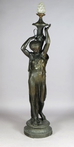 Lote 574: LUMINARIA FRANCESA DE PETIT BRONCE PATINADO.  LUMINARIA FRANCESA DE PETIT BRONCE PATINADO. 