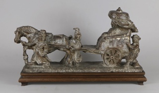 Lote 480: ANTIGUO GRUPO CHINO DE PIEDRA ESCULPIDA.  ANTIGUO GRUPO CHINO DE PIEDRA ESCULPIDA. 