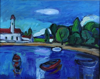 Lote 14: RUSSO, Raúl 'PAISAJE COSTERO' 