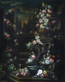 Lote 92: ANONIMO 'FUENTE DE AGUA Y FLORES' 