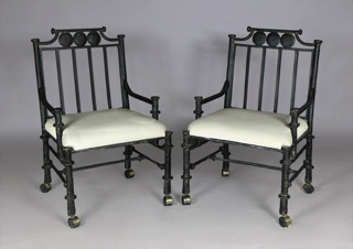 Lote 284: CUATRO SILLONES DE DISEÑO MODERNO PARA JARDIN.  CUATRO SILLONES DE DISEÑO MODERNO PARA JARDIN. 