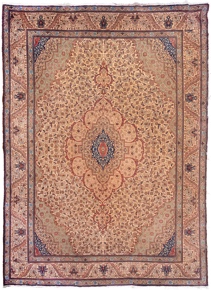 Lote 380: ALFOMBRA PERSA TABRIZ DE LANA TEJIDA A MANO.  ALFOMBRA PERSA TABRIZ DE LANA TEJIDA A MANO. 