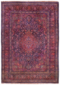 Lote 376: ALFOMBRA PERSA KESHAN DE LANA TEJIDA A MANO.  ALFOMBRA PERSA KESHAN DE LANA TEJIDA A MANO. 