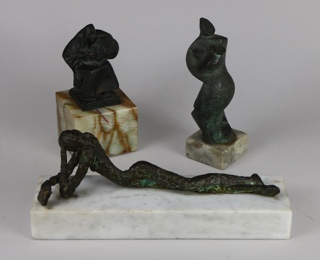 Lotes 750, 751 y 752: 
																		ORIANA, Antonio: 'MUJER CON BOMBO' 
																		DEVOTO, Antonio: 'MATERNIDAD' 
																		ORIANA, Antonio: 'DESNUDO DE MUJER RECOSTADA' 