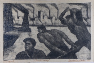 Lote 177: QUINQUELA MARTIN, Benito 'DIA DE TRABAJO'