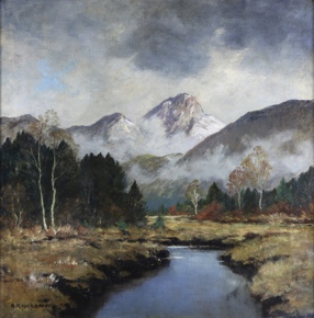 Lote 155: KAPFHAMER, Adolf 'PAISAJE MONTAÑOSO' 