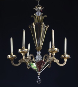 Lote 568: ARAÑA DE LA CASA JANSEN CON ARMAZON DE BRONCE DORADO.  ARAÑA DE LA CASA JANSEN CON ARMAZON DE BRONCE DORADO. 