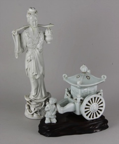 Lote 546: DOS PIEZAS CHINAS DE PORCELANA BLANC DE CHINE. DOS PIEZAS CHINAS DE PORCELANA BLANC DE CHINE.