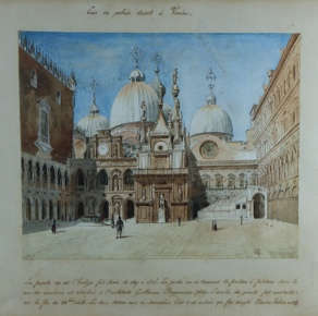 Lote 22: PELLEGRINI, Charles Henri - Carlos Enrique 'COUR DU PALAIS DUCAL A VENISE' 