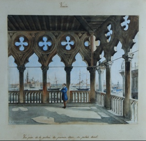 Lote 23: PELLEGRINI, Charles Henri - Carlos Enrique 'VUE MISE DE LA GALERIE DU PREMIER ETAGE DU PALAIS DUCAL' 