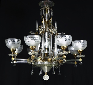 Lote 483: ARAÑA AL ESTILO DE LAS INGLESAS OSLER.  ARAÑA AL ESTILO DE LAS INGLESAS OSLER. 