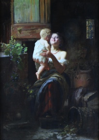 Lote 78: ZACHINETTI, Carlo 'MUJER CON NIÑO'