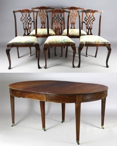 Lote 208: CONJUNTO DE  ESTILO INGLES PARA COMEDOR.  CONJUNTO DE  ESTILO INGLES PARA COMEDOR. 