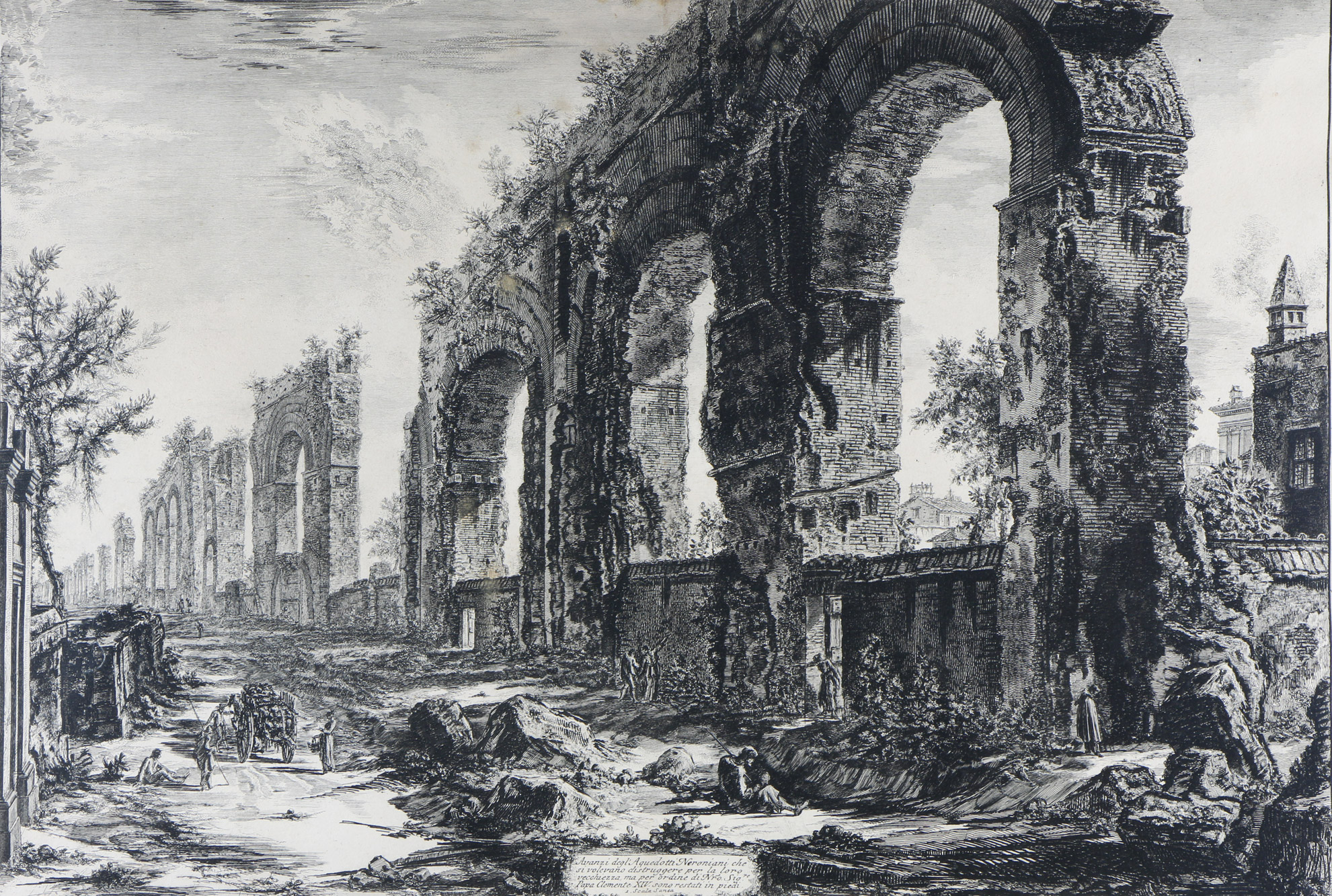 ANTIGUO GRABADO ITALIANO DE PIRANESI. ANTIGUO GRABADO ITALIANO DE PIRANESI.