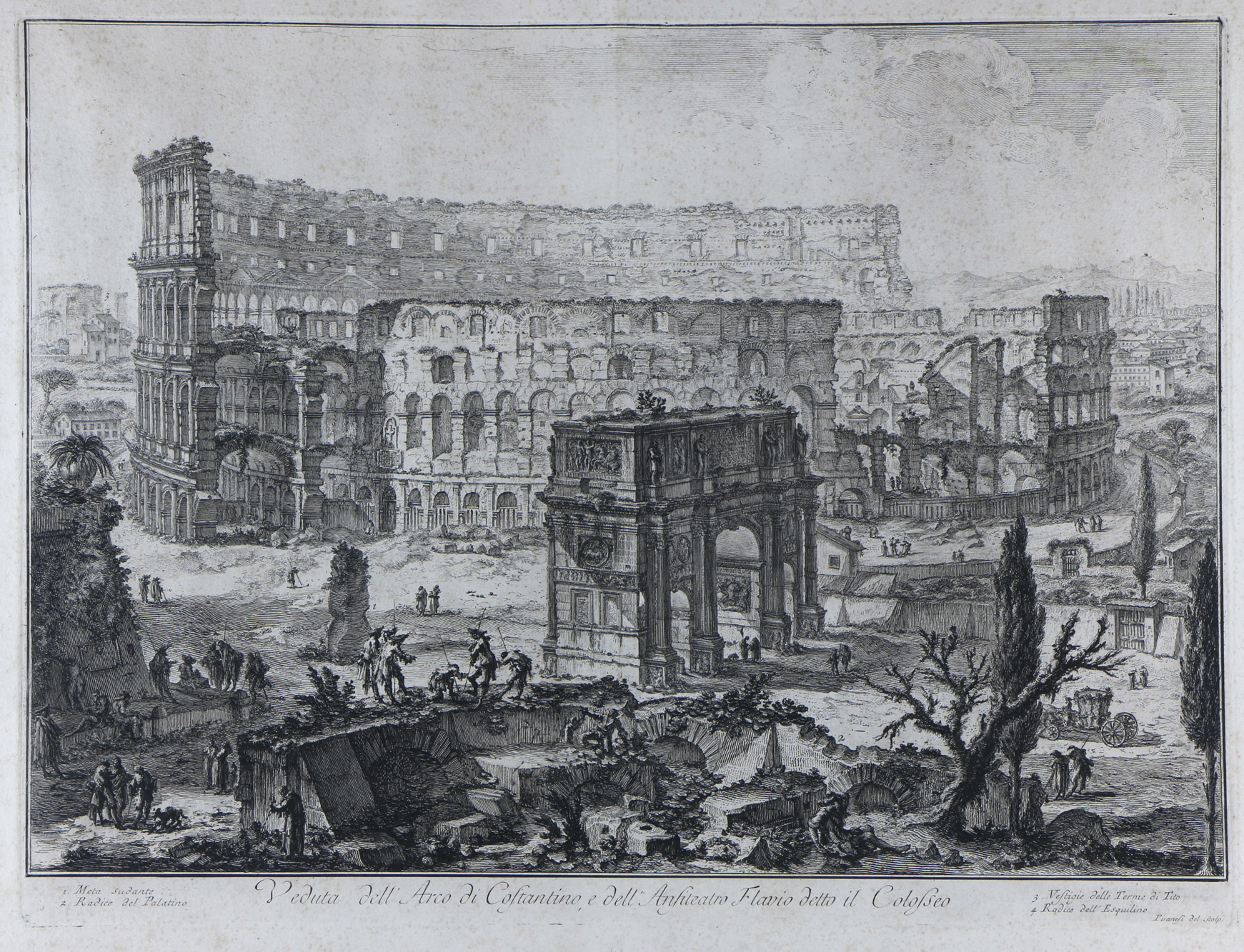  ANTIGUO GRABADO ITALIANO DE PIRANESI.