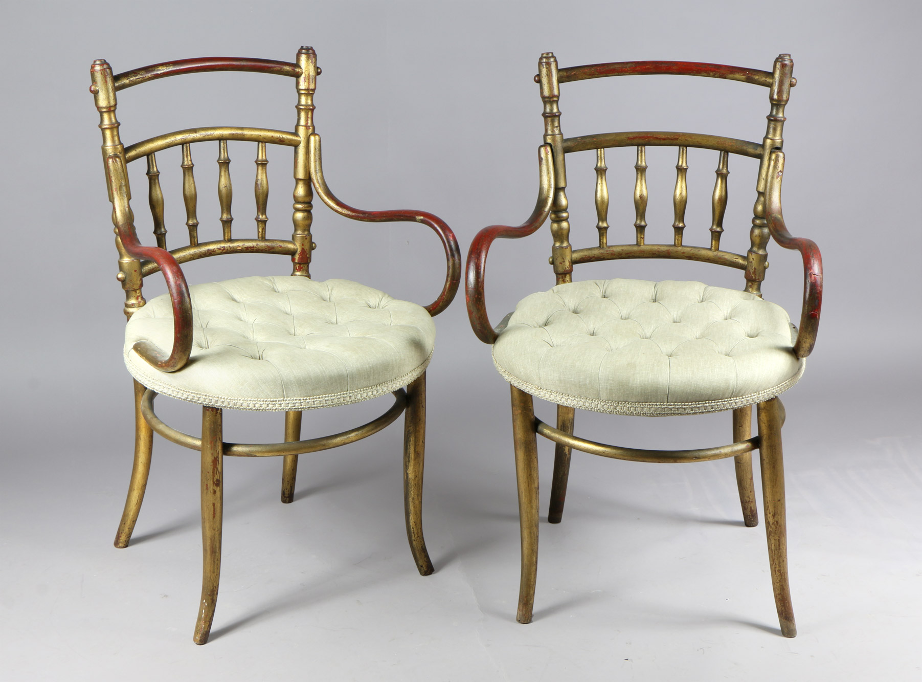 PAR DE SILLONCITOS FRANCESES NAPOLEON III. PAR DE SILLONCITOS FRANCESES NAPOLEON III.