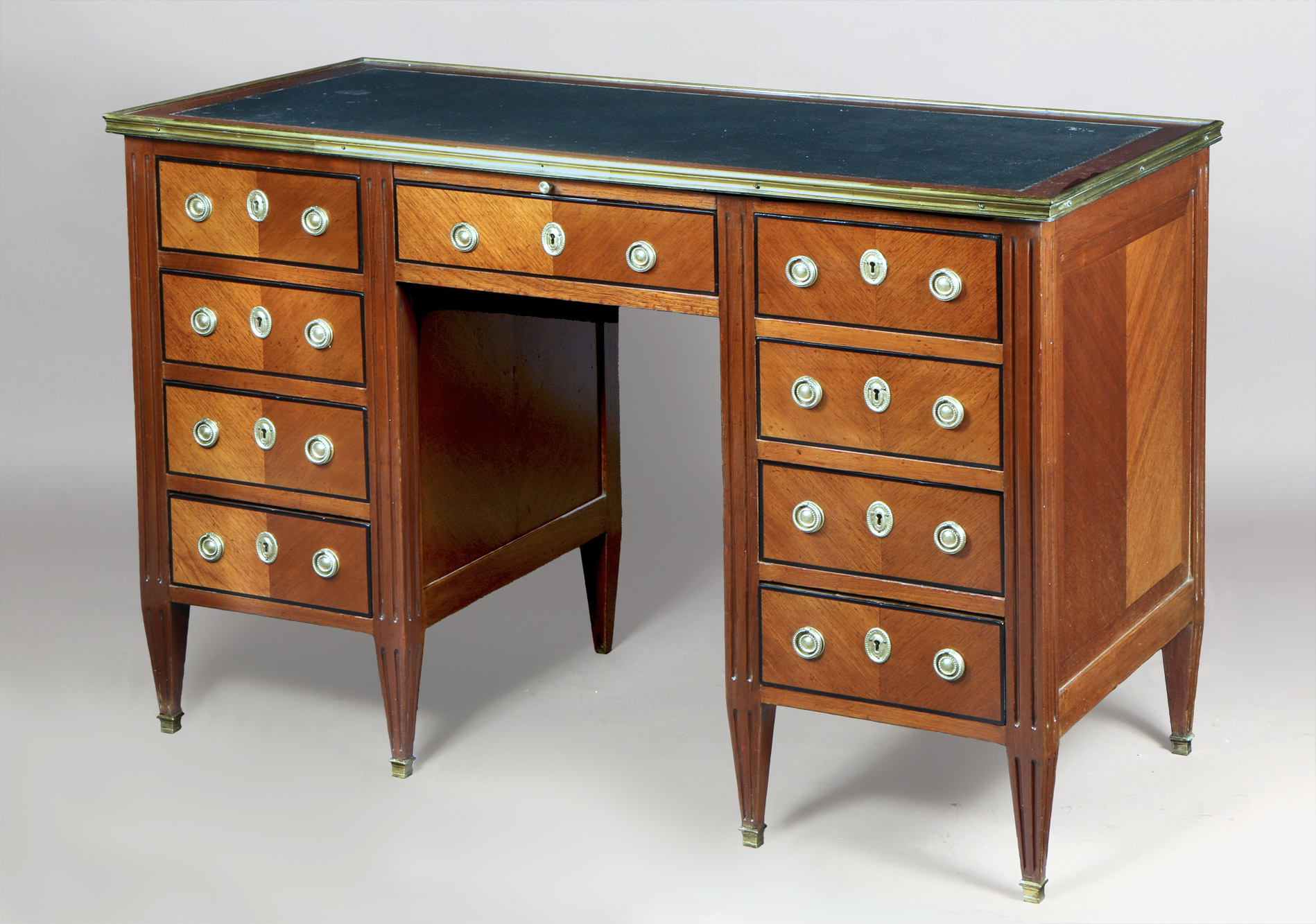 ANTIGUO ESCRITORIO DE PEDESTALES FRANCES ESTILO LUIS XVI. ANTIGUO ESCRITORIO DE PEDESTALES FRANCES ESTILO LUIS XVI.