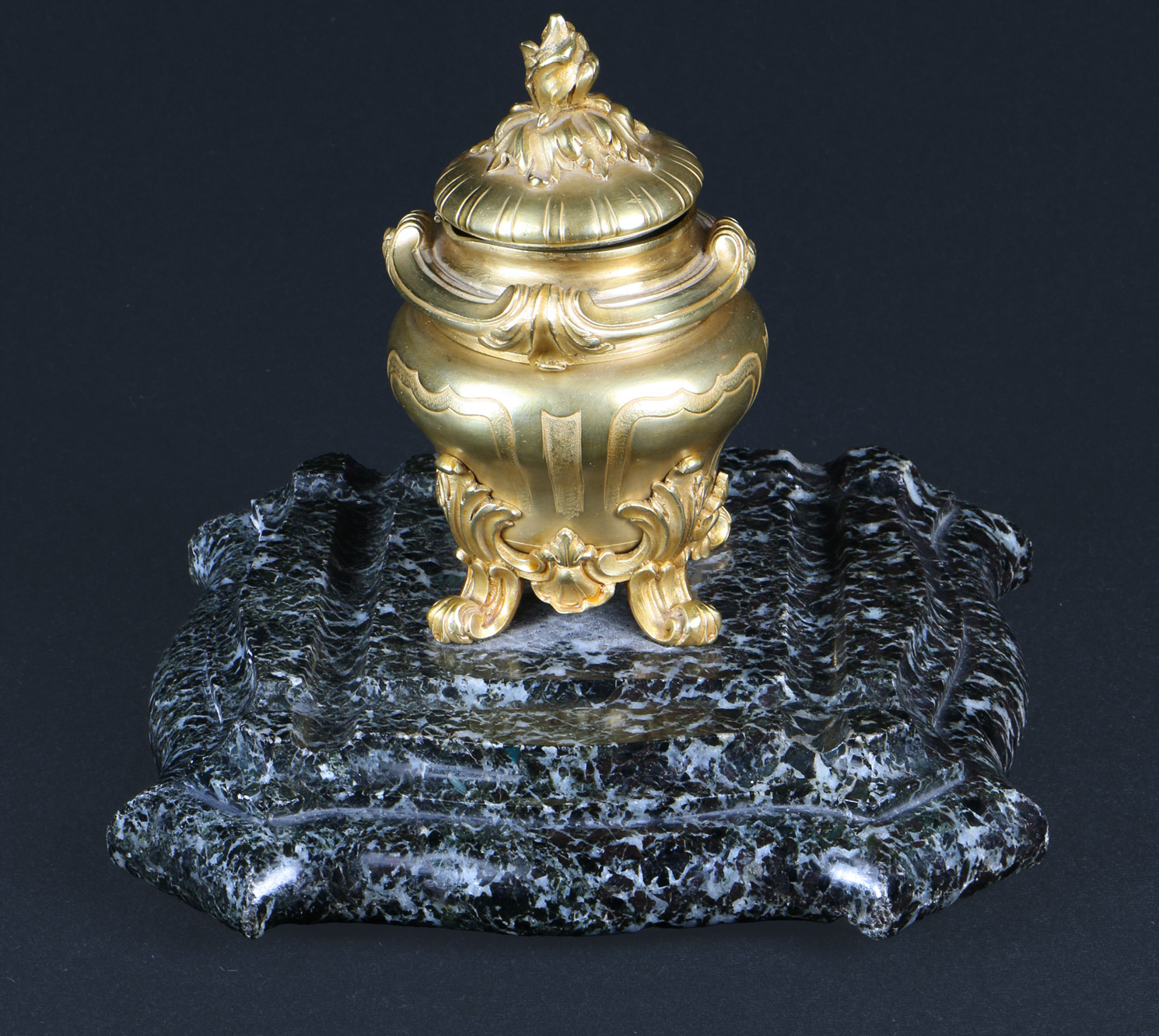 RAMBAUD, Joseph Pierre ANTIGUO TINTERO FRANCES DE BRONCE FIRMADO RAMBAUD. 