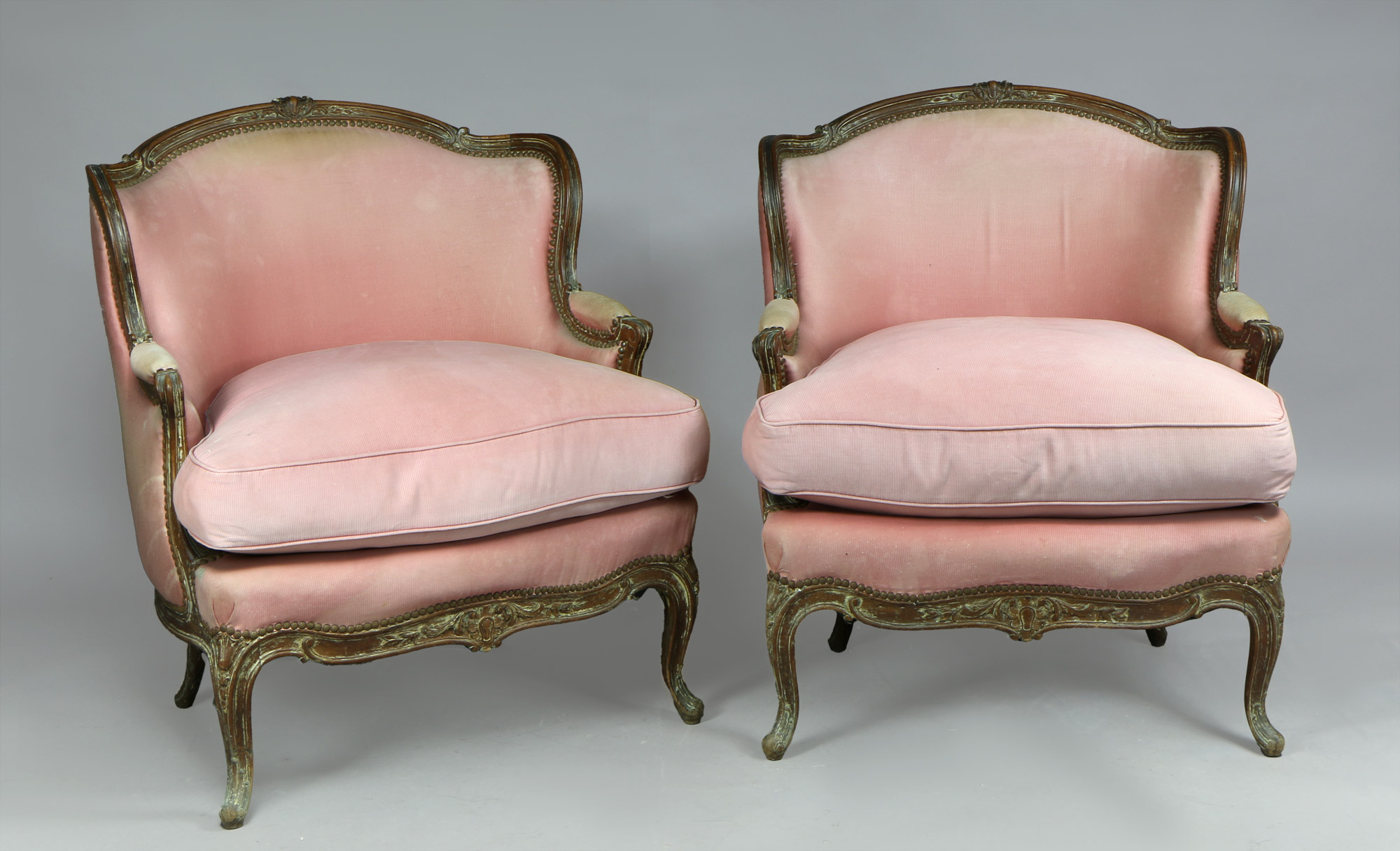  PAR DE SILLONES �MARQUISE�FRANCESES DE ESTILO LUIS XV.