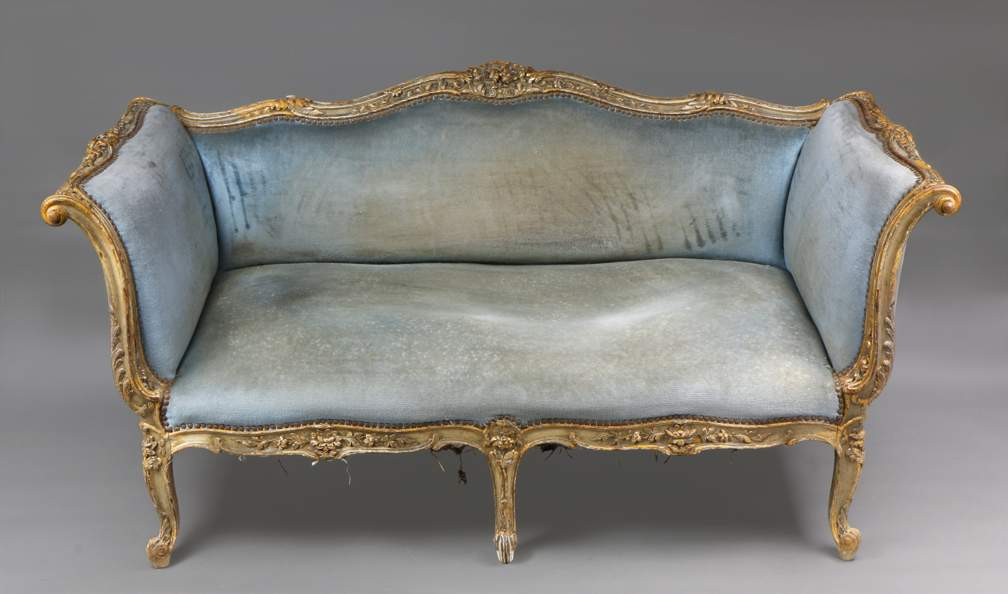 ANTIGUO CANAPE FRANCES DE ESTILO LUIS XV. ANTIGUO CANAPE FRANCES DE ESTILO LUIS XV.