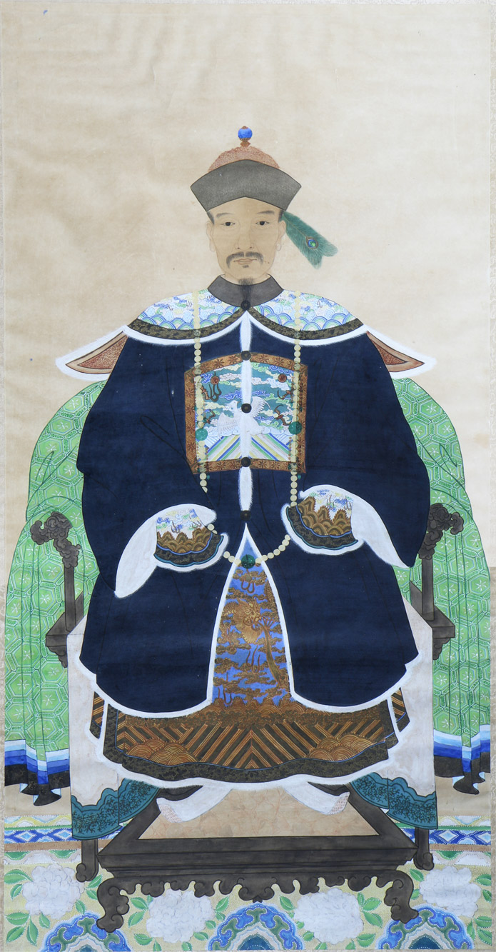  ANTIGUO KAKEMONO CHINO PINTADO SOBRE PAPEL. 