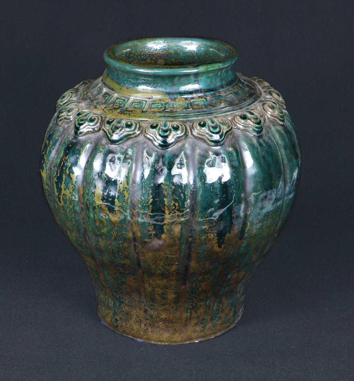  ANTIGUO VASO PERSA DE ALFARERIA ESMALTADA. 