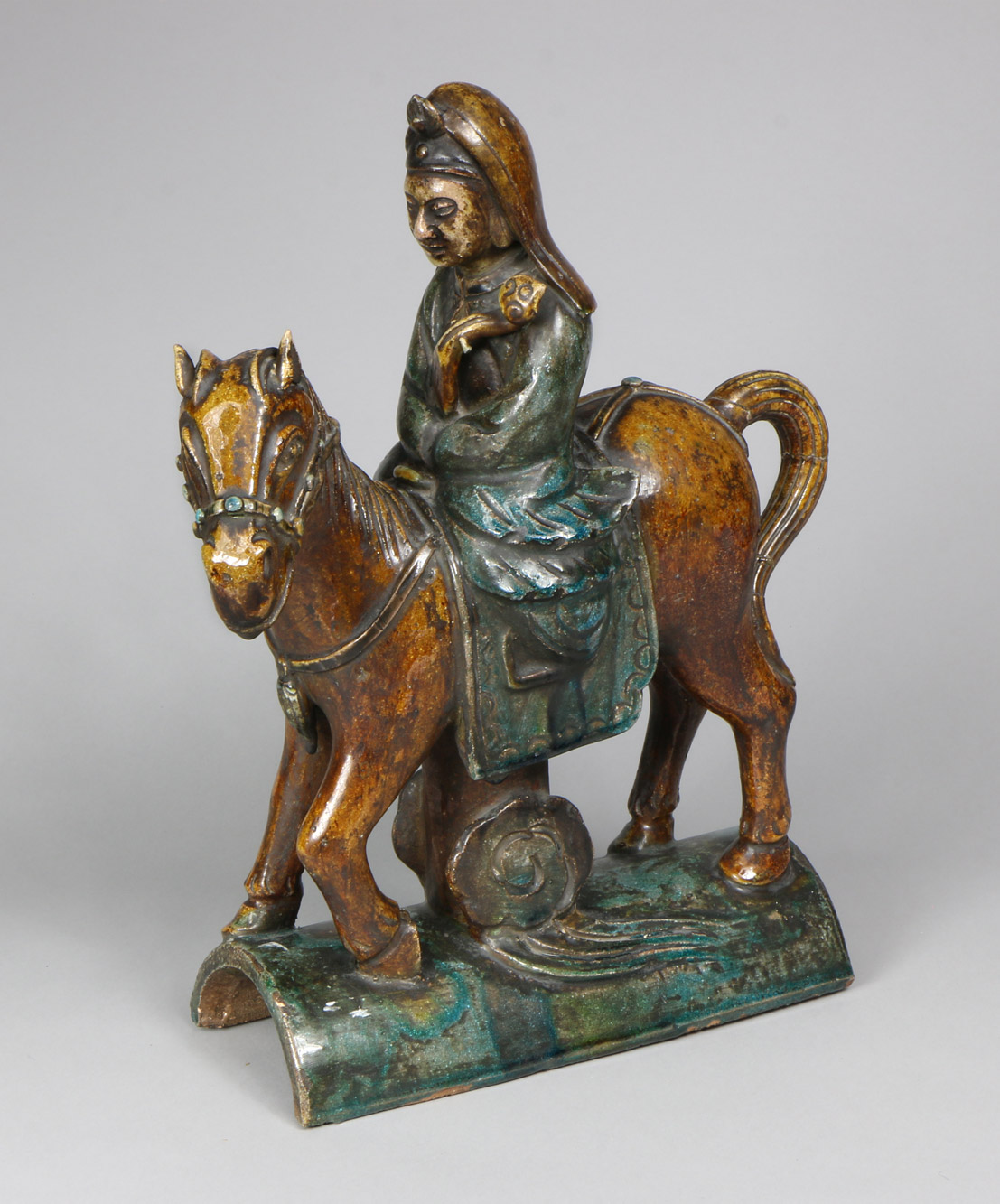 ANTIGUA TEJA CHINA DE ALFARERIA ESMALTADA. ANTIGUA TEJA CHINA DE ALFARERIA ESMALTADA.