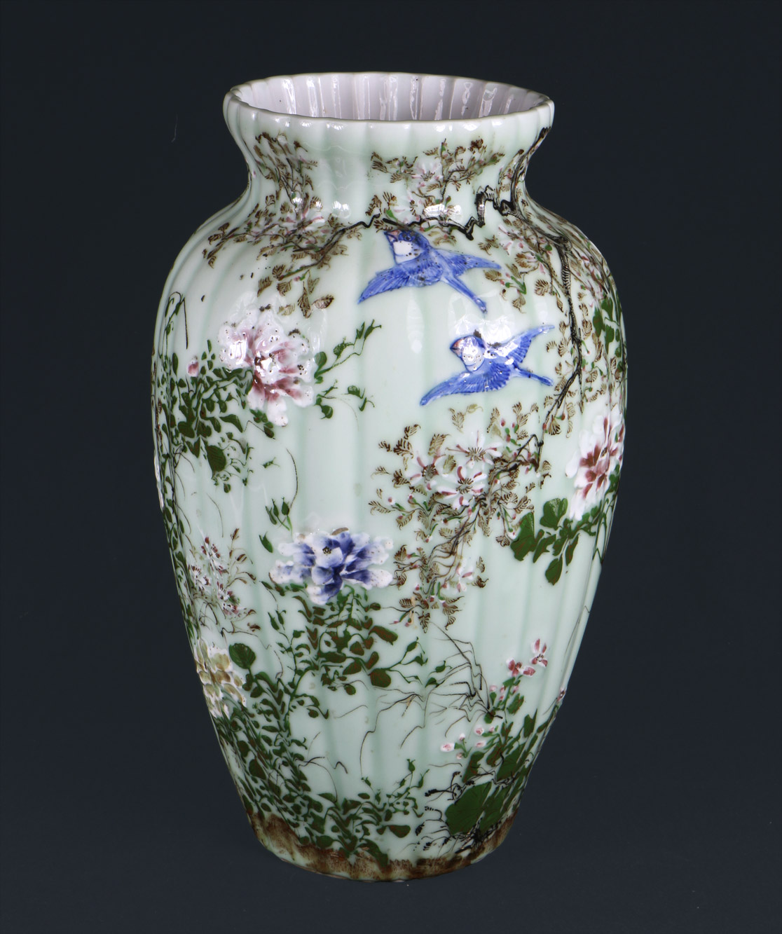  ANTIGUO VASO CHINO DE PORCELANA CELADON. 