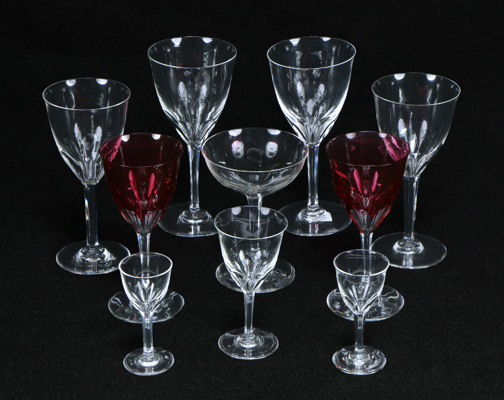 CONJUNTO DE COPAS DE CRISTAL FRANCES DE BACCARAT SELLADO. CONJUNTO DE COPAS DE CRISTAL FRANCES DE BACCARAT SELLADO.