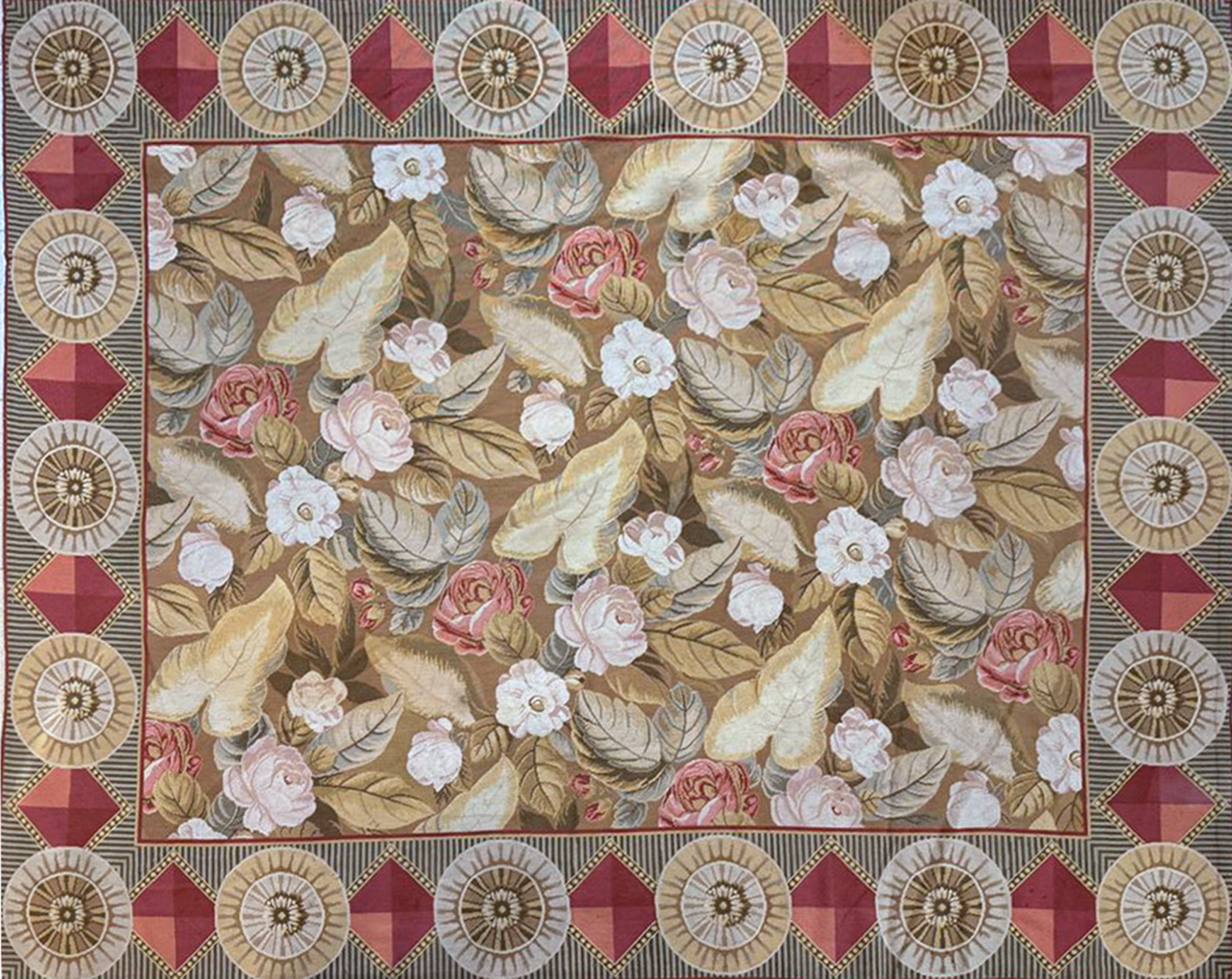 ALFOMBRA INGLESA NEEDLEPOINT DE LANA TEJIDA A MANO. ALFOMBRA INGLESA NEEDLEPOINT DE LANA TEJIDA A MANO.